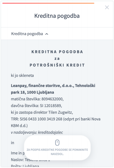 Kreditna pogodba