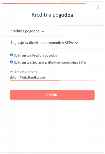 Potrditev pogodbe
