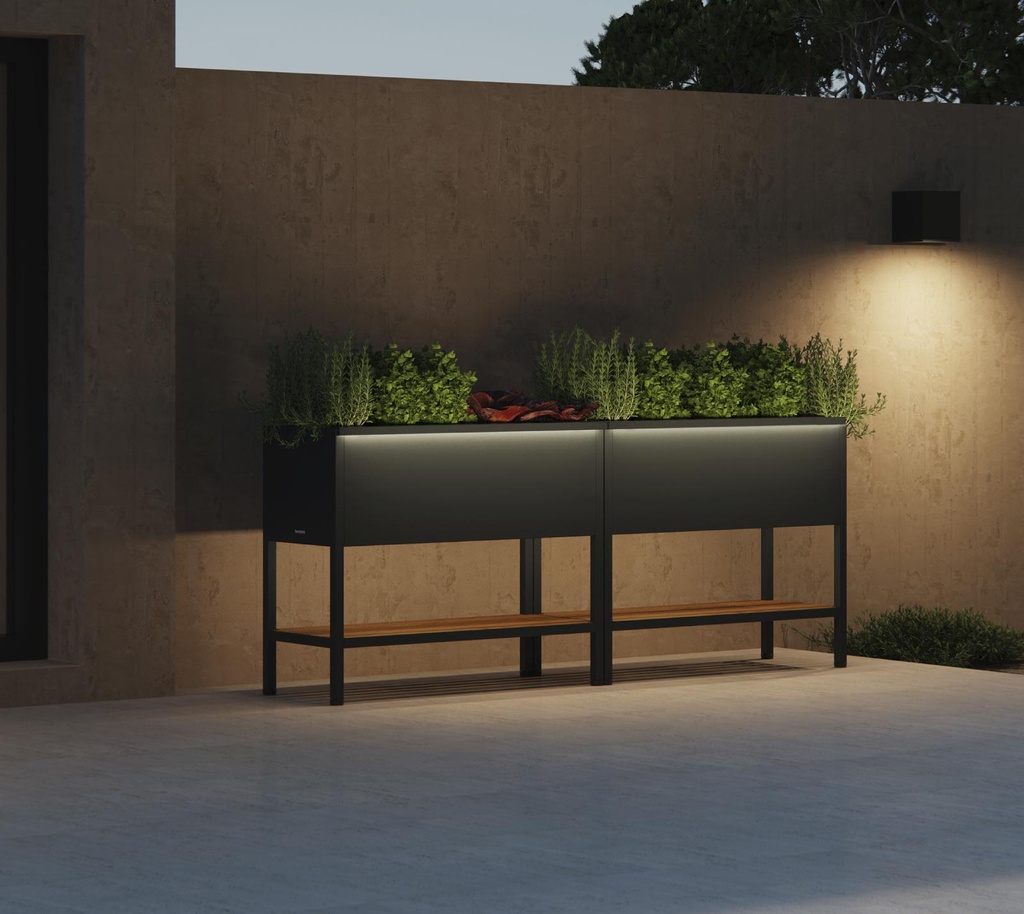 Herstera Garden kovinska visoka greda Deco z LED osvetlitvijo 9