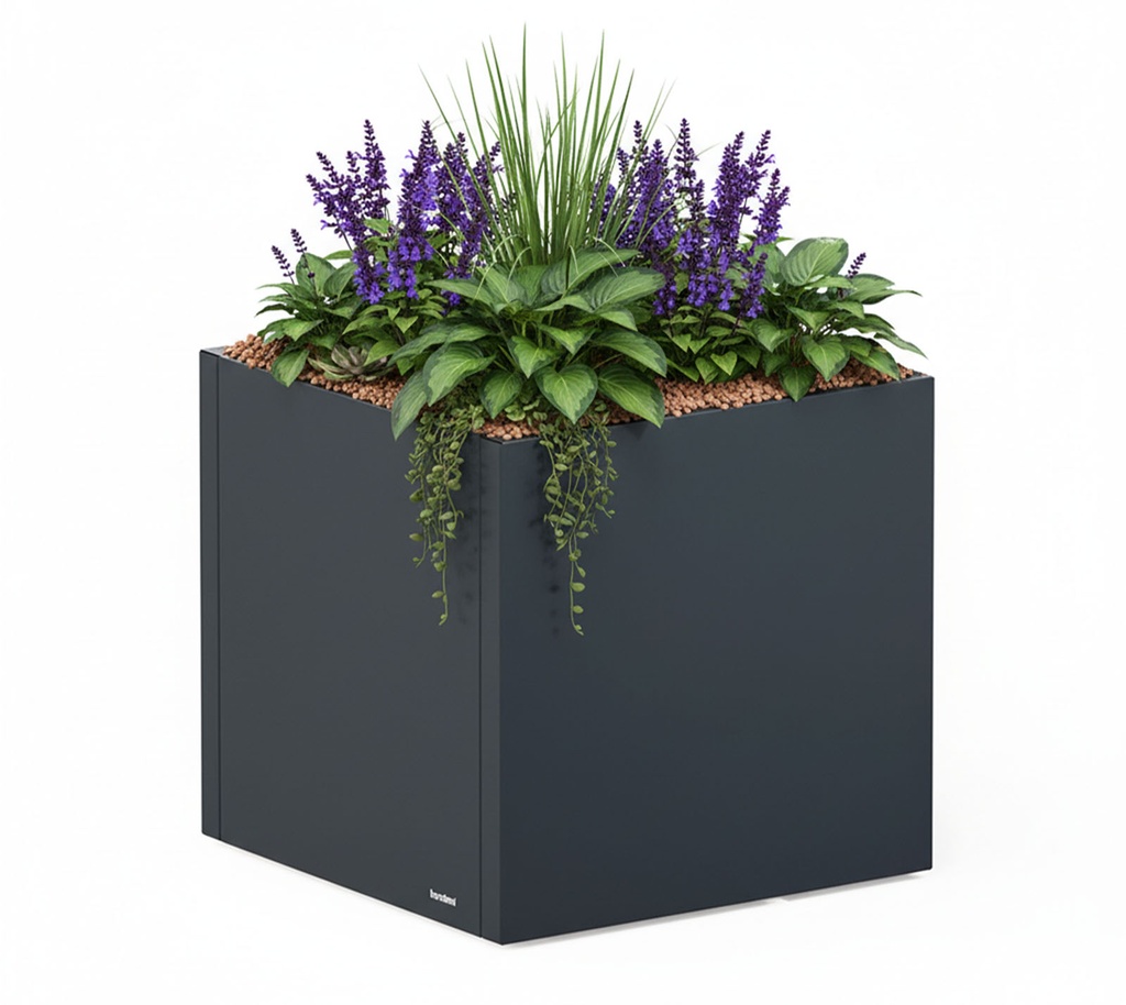 Herstera Garden kovinski cvetlični lonec Cube 3