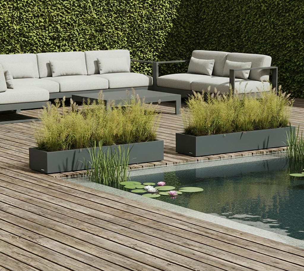 Herstera Garden kovinski cvetlični lonec Cube Xic 4