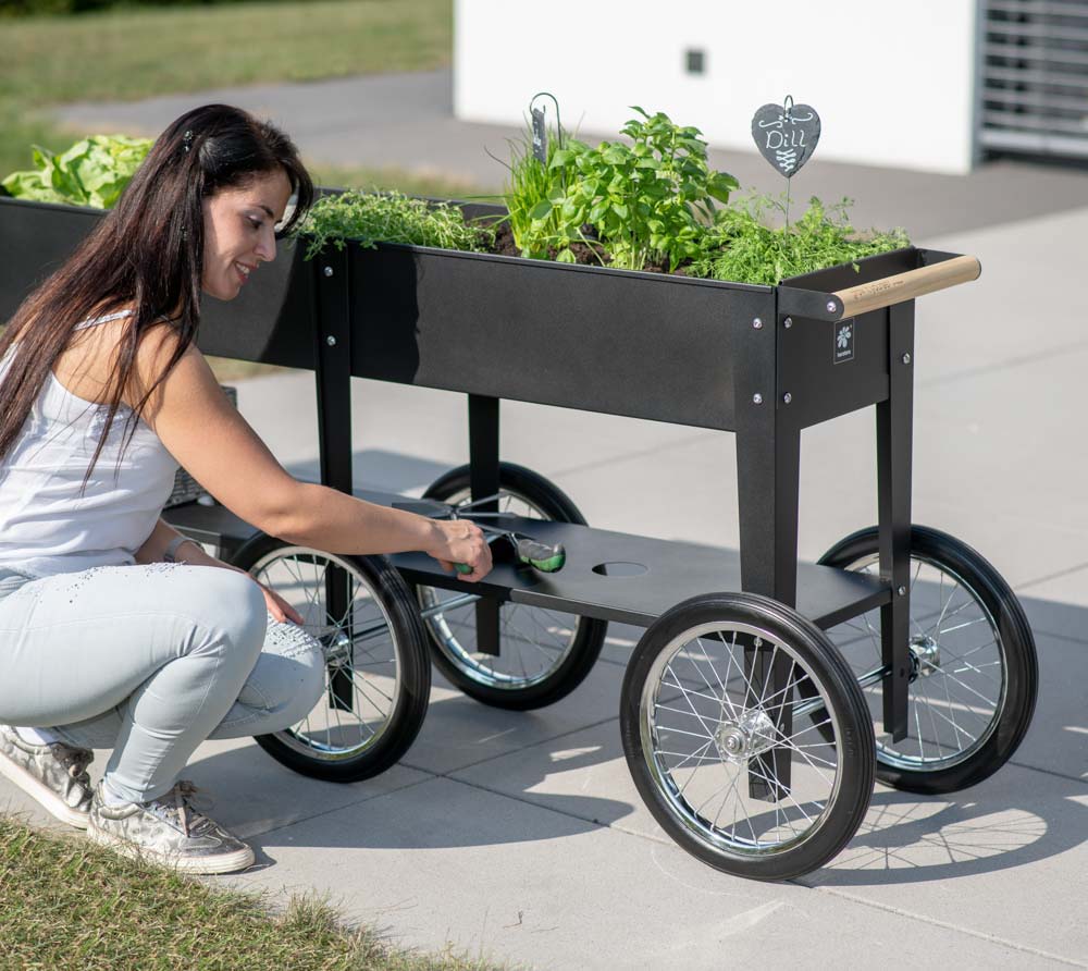 Herstera Garden kovinska visoka greda na kolesih Wheels 8