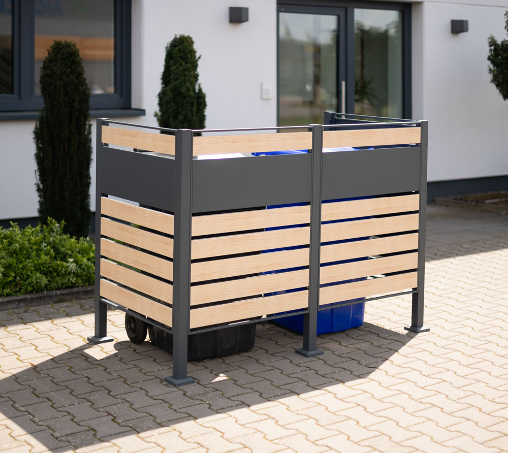 [WMJGBF03-4S-120-W-2] Westmann kovinska obloga za smetnjake Planum, imitacija lesa (2x 240 L)